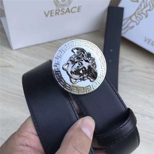 300820019 Versace范思哲 皮帶 美杜莎圓型扣頭 銀扣