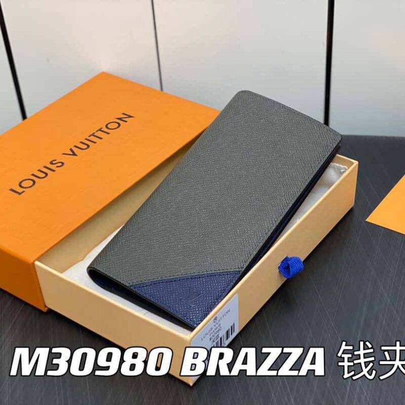 M30980深藍 全皮西裝夾系列 BRAZZA 錢夾