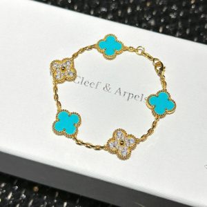 ☀️Van Cleef &Arpels 梵克雅寶綠松石五花手鏈 ☀