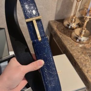 TOMFORD湯姆福特男士T字搭扣雙面腰帶4.0cm