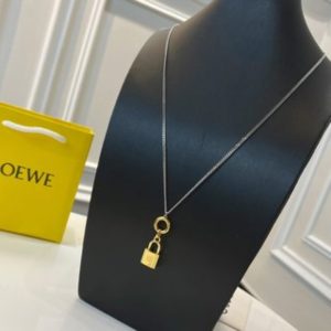 LOEWE羅意威鎖頭雙層項鏈