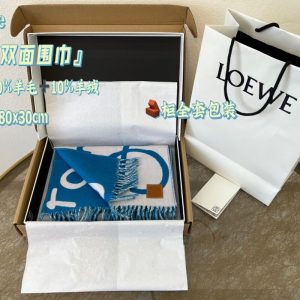 LOEWE羅意威男女通用塗鴉雙面圍巾