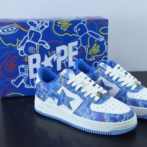 Bape x Air Force 1 ’07 Low 炫藍暴力熊男女同款休閑運動鞋 官方貨號1H73191913