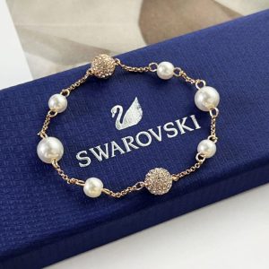 Swarovski施華洛世奇 金色珍珠磁吸手鏈