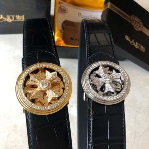 Chrome Hearts 克羅心 個性轉動金屬扣 鱷魚紋腰帶 3.8cm