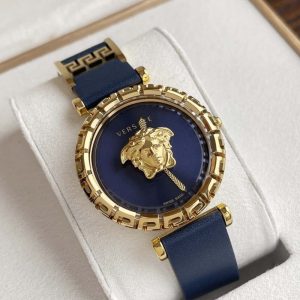 范思哲 VERSACE 黑金石英女士腕表34mmPALAZZO經典系列